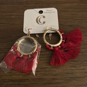 NWT Red earrings
